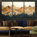 Rustic Wood Mountain Wall Art Print | Triptych Giclee Print by MyGreatCanvas | Canvas Wall Art Prints | Photo Prints & Wall Decor