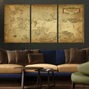 Vintage Game of Thrones Map Wall Art | Westeros and Essos