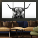 Highland Wall Art Canvas Print – Minimalist Black and White by MyGreatCanvas | Canvas Wall Art Prints | Photo Prints & Wall Decor