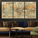 Push Pin World Map Canvas Print – Travel Tracker Wall Art