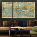 Push Pin World Map Canvas Print – Travel Tracker Wall Art