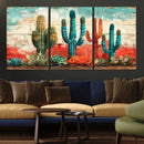 Colorful Cacti Wall Art – Framed Vibrant Succulent Canvas by MyGreatCanvas | Canvas Wall Art Prints | Photo Prints & Wall Decor