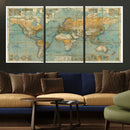 Push Pin World Map Canvas Print – Travel Tracker Wall Art