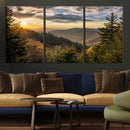 Sunrise Over the Smoky Mountains Canvas Wall Art –