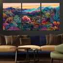 Colorful Abstract Landscape Wall Art Print Canvas - Vibrant