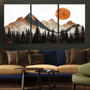 Modern Abstract Mountain Canvas Wall Art Print, Abstract