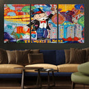 Pop Art Monopoly Man Canvas Wall Art Print - Bold and
