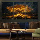Golden Tree of Life Canvas Wall Art Print - Majestic Glowing by MyGreatCanvas | Canvas Wall Art Prints | Photo Prints & Wall Decor