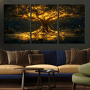 Golden Tree of Life Canvas Wall Art Print - Majestic Glowing by MyGreatCanvas | Canvas Wall Art Prints | Photo Prints & Wall Decor