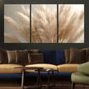 Pampas Grass Canvas Wall Art - Elegant Neutral Decor for