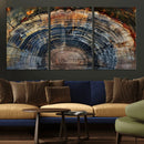 Framed Tree Ring Wall Art - Abstract Colorful Tree Ring Wall