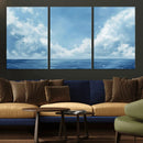 Abstract Ocean Print Artwork- Serene Blue Ocean Canvas Wall