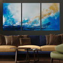 Blue Abstract Print - Dynamic Ocean-Inspired Canvas Wall Art