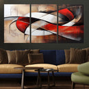 Abstract Wall Art - Modern Red and White Canvas Wall Art