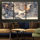 Abstract Blue and Gold Wall Art - Fluid Ink Artwork - Modern