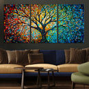 Yggdrasil Tree of Life Wall Art Print | Mosaic Style 3-Panel