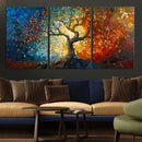 Yggdrasil Tree of Life Mosaic Stained Glass Wall Art Canvas,