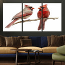 Cardinal Canvas Wall Art - Male and Female Cardinal Print -