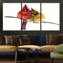Cardinal Bird Canvas Wall Art - Male and Female Cardinal
