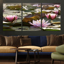 Lotus Flower Wall Art Canvas Print, Water Lily Large Wall
