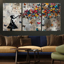 Butterfly Girl Wall Art – Vibrant Street Style Canvas Print,