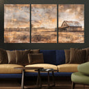 Rustic Farmhouse Wall Art Canvas Print | Barn and Field