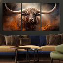 Highland Bull Canvas Abstract Canvas Wall Art Print –