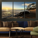 Tropical Beach Wall Art - Stunning Ocean Sunset Canvas Print