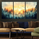 Abstract Forest Wall Art Print- Serene Nature Canvas Print