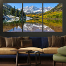 Maroon Bells Wall Art – Framed Snowy Mountain Canvas by MyGreatCanvas | Canvas Wall Art Prints | Photo Prints & Wall Decor