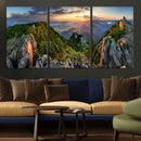 Mountain Sunset Panoramic Wall Art Canvas Print – Framed