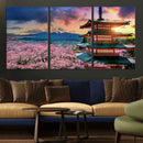 Mount Fuji Cherry Blossom Wall Art Canvas Print – Framed