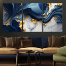 Blue Marble Wall Art Canvas Print – Framed Gold Veins by MyGreatCanvas | Canvas Wall Art Prints | Photo Prints & Wall Decor