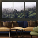 Misty Forest Wall Art Canvas Print – Foggy Pines Pine Valley