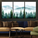 Misty Pine Forest Wall Art, Foggy Mountain Landscape Canvas by MyGreatCanvas | Canvas Wall Art Prints | Photo Prints & Wall Decor