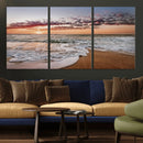 Ocean Sunset Wall Art Canvas Print – Framed Sandy Shore