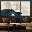 Minimal Flower Wall Art Canvas Print – Framed Beige Bloom