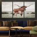 Texas Longhorn Wall Art Canvas Print – Framed Spotted Cattle by MyGreatCanvas | Canvas Wall Art Prints | Photo Prints & Wall Decor