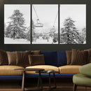 Ski Lift Wall Art – Framed Snowy Mountain Canvas Artwork by MyGreatCanvas | Canvas Wall Art Prints | Photo Prints & Wall Decor