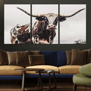Texas Longhorn Wall Art – Framed Spotted Bull Canvas by MyGreatCanvas | Canvas Wall Art Prints | Photo Prints & Wall Decor