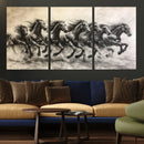 Galloping Horses Wall Art Canvas Print – Framed Wild