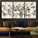 Running Horses Wall Art Canvas Print – Framed Galloping Herd
