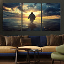 Jesus Walks Wall Art Canvas Print Framed Divine Sunset Art