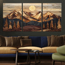Wood Mountain Landscape Wall Art Canvas Print – Framed