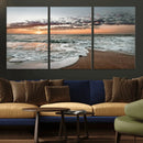 Ocean Sunset Wall Art Canvas Print – Framed Beach Waves
