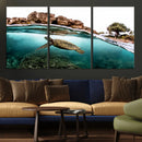 Sea Turtle Wall Art Canvas Print – Framed Ocean Life
