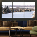 Snowy Mountain Wall Art Canvas Print – Framed Ski Slope