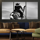 Western Wall Art Canvas Print – Framed Cowboy and Horse