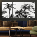 Palm Wall Art Canvas Print – Framed Monochrome Tropical