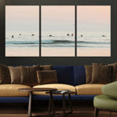Pastel Ocean Wall Art Canvas Print – Framed Soft Sunset Calm